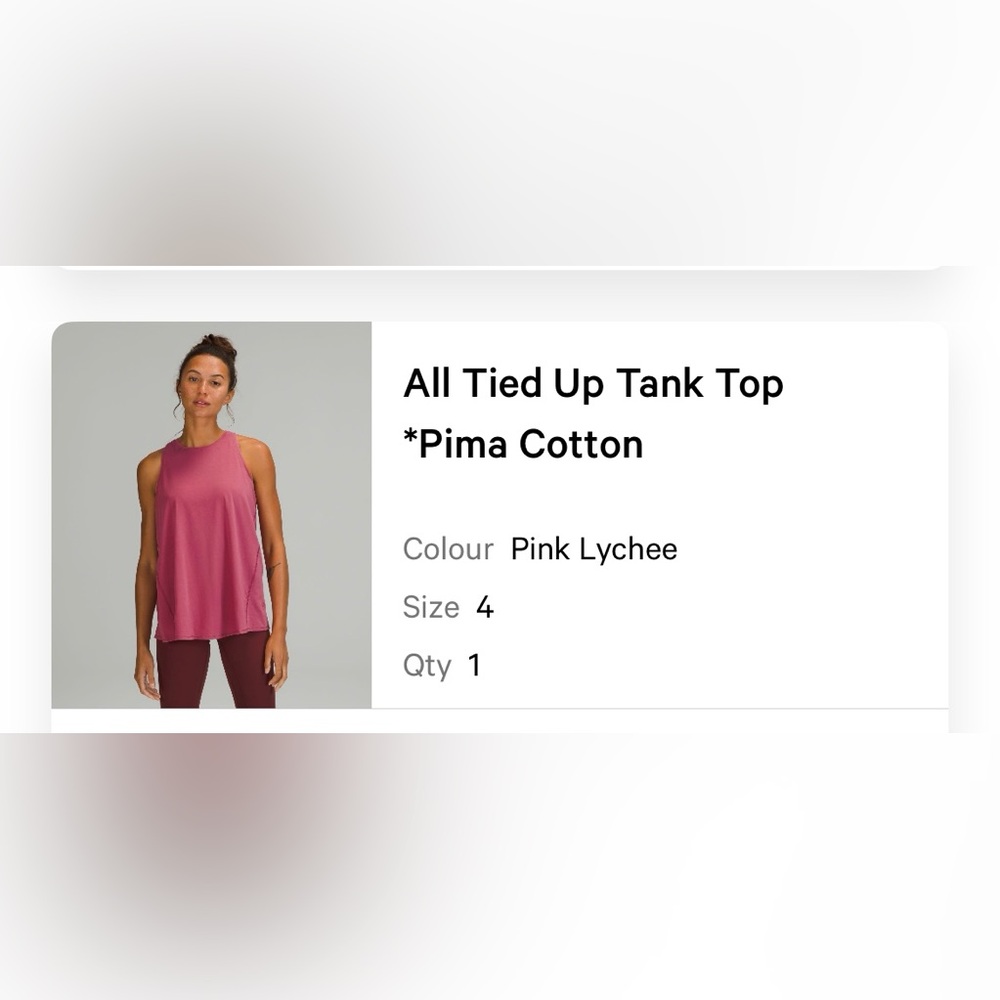 Lululemon Pink Workout tank top